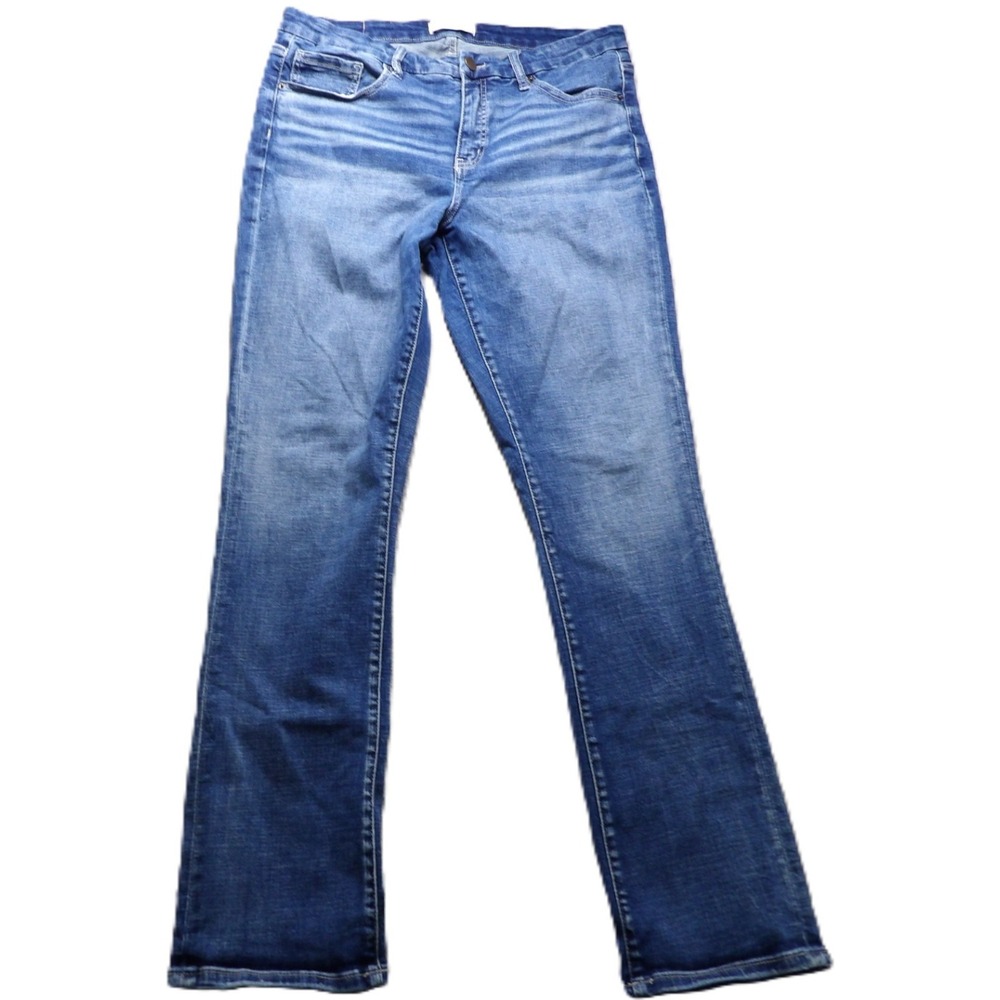 BKE Payton Women W33 L32 Universal Fit Mid Rise Straight Stretch Blue Jean Denim